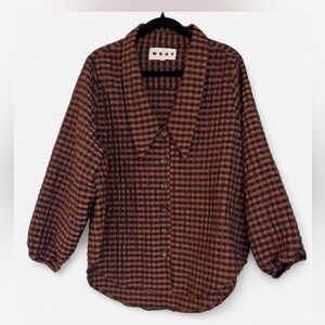 Wray Brown Plaid  seersucker Shirt